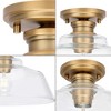 Progress Lighting Singleton 1-Light Semi-Flush Mount, Vintage Brass, Clear Glass Shade - 2 of 3