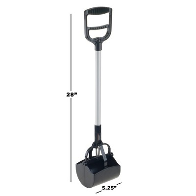 Black and Aluminum Long Handle Pet Pooper Scooper