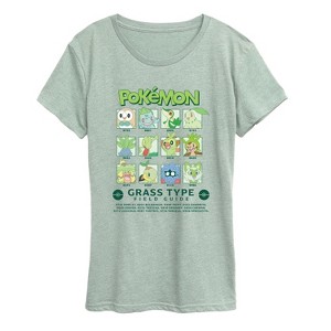 Women's - Pokémon - Grass Type Field Guide Short Sleeve Graphic T-Shirt - 1 of 3