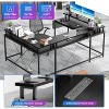 78.8in U-Shaped Corner Computer Desk for Gaming, Reversible L-Shaped Office Desk with Power Outlets, LED Lights, Monitor Stand & Storage Shelves - 4 of 4