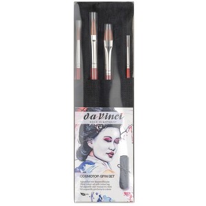 da Vinci COSMOTOP-SPIN Watercolor Brushes, Synthetic, Assorted, 4 Brush Set in Black Cloth Carrying Bag - 1 of 1
