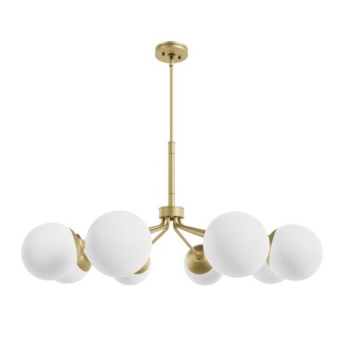 8-Light Hepburn Cased White Glass Chandelier Ceiling Light Fixture - Hunter Fan - image 1 of 4