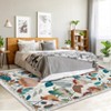 Boho Bird Area Rug Washable Floral Bedroom Low-Pile Soft Playroom Carpet, Jungle Pattern Vintage Indoor Floor Rug for Living Room and Nursery - 4 of 4