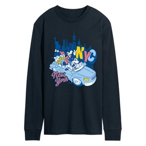 Men's - Disney - Mickey And Minnie Nyc Long Sleeve Graphic T-Shirt - 1 of 3