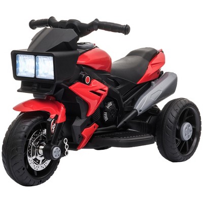 Red 6-Volt Kids Motorcycle with High-Traction Wheels
