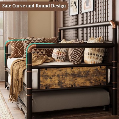 Metal Daybed Frame Size,Heavy Duty Metal Twin Bed Frame,Daybed for Living Room Bedroom Guest Room