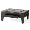 CAVINAS Modern Rectangular PU Leather Ottoman Bench with Storage Drawer,Upholstered Wooden Storage Ottoman for Living Room - 3 of 4