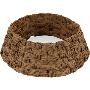 Best Choice Products 36in Basket Woven Hyacinth Christmas Tree Collar, Tree Skirt Accessory w/ Cord Cut-Out - 1 of 4