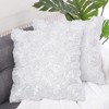 PiccoCasa Decorative Square 3D Satin Rose Flower Throw Pillow Cover 2 Pcs - 2 of 4