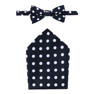 CTM Men's Polka Dot Bow Tie and Pocket Square - 1 of 4