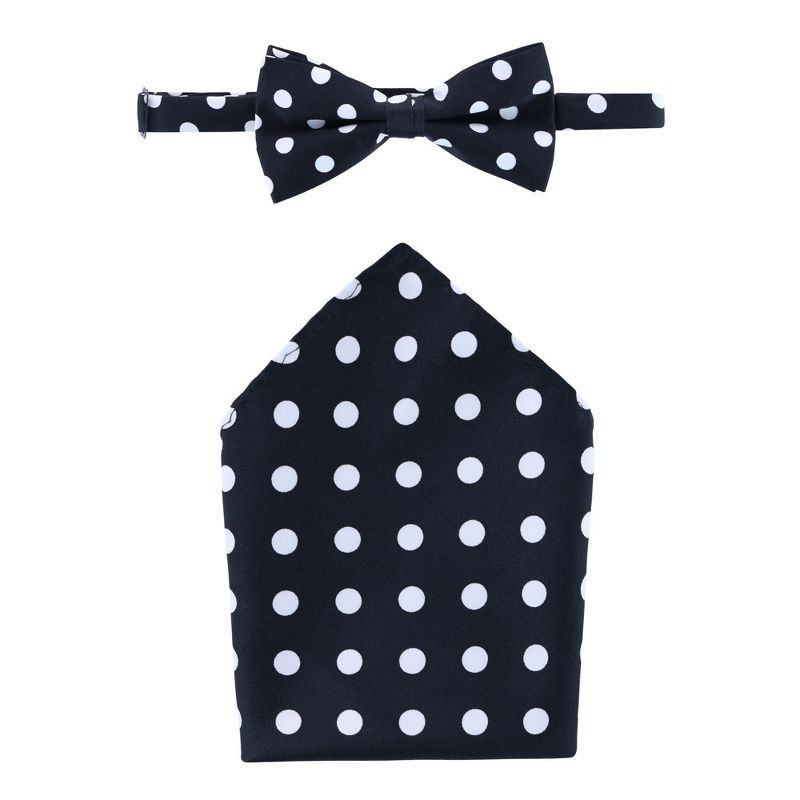 CTM Men's Polka Dot Bow Tie and Pocket Square, 1 of 6