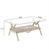 CAVINAS Coffee Tables for Living Room 38.6" Modern Rectangle Coffee Table End Tables with Clear Tempered Glass Top and MDF Layer - 4 of 4