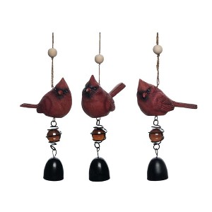 Transpac Resin Cardinal Bell Set of 3 Spring Home Decorations - 1 of 1