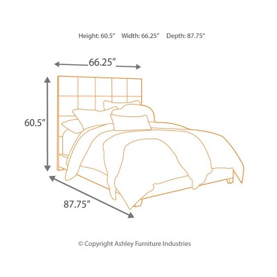 Contemporary Gray King-Sized Bed with Tufted Faux Leather Headboard