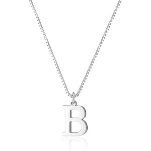 Personalized Initial Choker Gold Plated Dainty Letter Pendant Necklace Gift Silver-B - 1 of 4