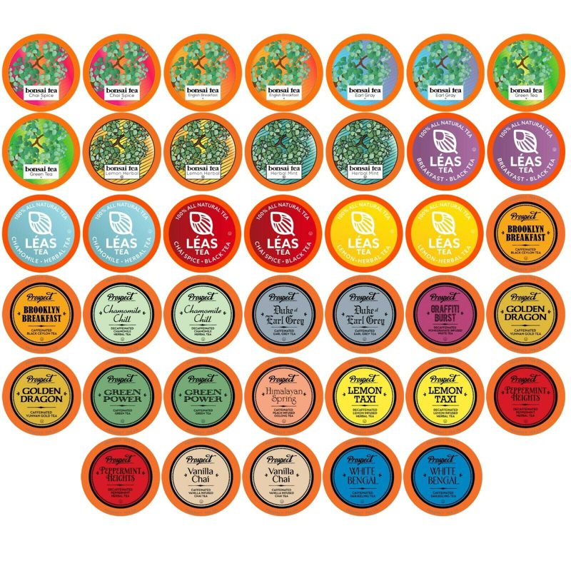 Two Rivers Tea Pods for Keurig K-Cups Brewers,  Assorted Tea Sampler Pack , 40 Count, 1 of 7