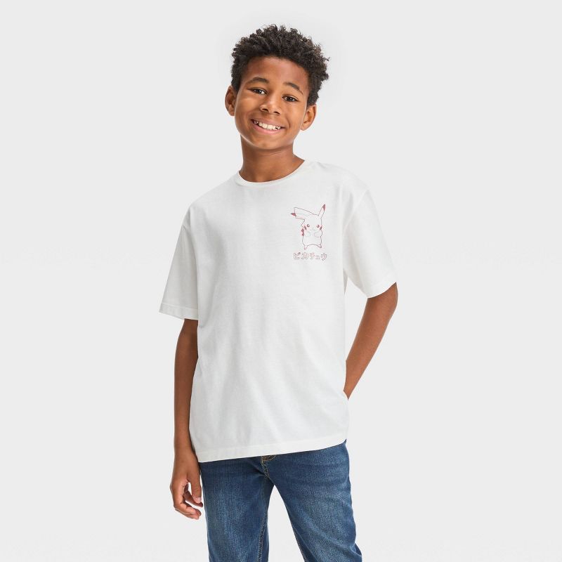 Boys&#39; Pikachu Short Sleeve Graphic T-Shirt - art class&#8482; Cream, 1 of 5