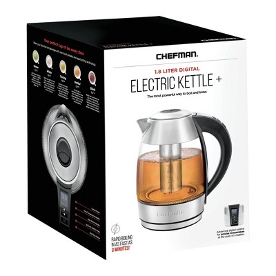 Chefman 1.8L Rapid-Boil Kettle with Temperature Control and Tea Infuser - Stainless Steel