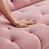 MYINDA Velvet Futon Reclining Sofa Bed with 2 Pillows for Living Room, Convertible 3 Adjustable Sofa for Small Spaces - 4 of 4