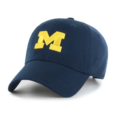 NCAA Michigan Wolverines Men's Clean Up Fabric Washed Relaxed Fix Hat