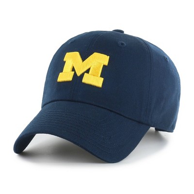 NCAA Michigan Wolverines Men&#39;s Clean Up Fabric Washed Relaxed Fix Hat