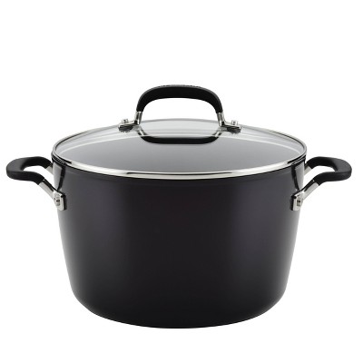 Farberware Reliance 10qt Aluminum Nonstick Wide Stock Pot Red : Target