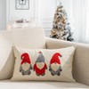 12"x20" Oversize Christmas Elves Applique Embroidered Lumbar Throw Pillow Ivory - Evergrace: Cotton, Indoor Use, Hidden Zipper - 4 of 4