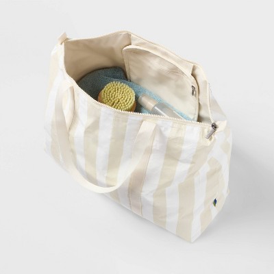 Open Story 14" Americana Packable Tote Bag - Open Story™ Cream Stripe — фото 2