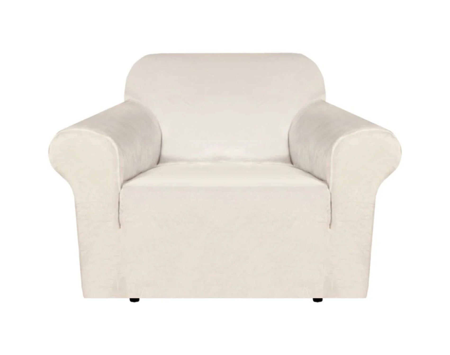 H.Versailtex Stretch Velvet Sofa Covers for Cushion Couch Covers Sofa Slipcovers Furniture Protector IVORY Armchair