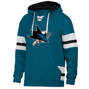 NHL San Jose Sharks Men's Long Sleeve Hooded Sweatshirt with Lace - 1 of 3