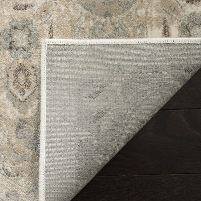 Persian Garden Cream and Silver Floral Rectangular Area Rug