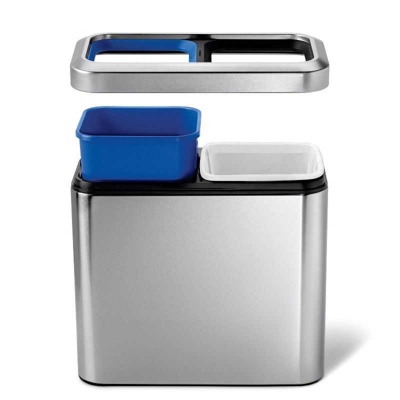 simplehuman 20L Slim Open Commercial Trash Can Dual Compartment, 3 of 5