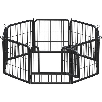 Yaheetech 8 Panels Dog Playpen Panels Metal Pet Playpen, Black