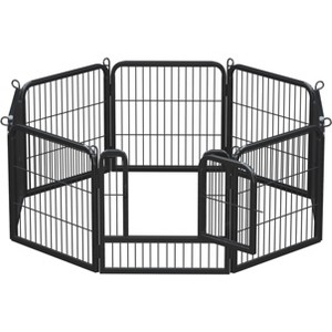 Yaheetech 8 Panels Dog Playpen Panels Metal Pet Playpen, Black - 1 of 4