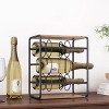 Rauser Modern Industrial 6 Bottle Tabletop Wine Rack Natural/Black - Christopher Knight Home - 2 of 4