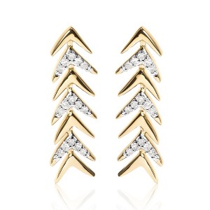 Haus of Brilliance 18K Yellow Gold Plated Silver 1/5 Cttw Diamond Chevron Arrow Stud Earring - 1 of 4