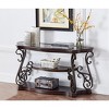 Vynxaria Elegant Sofa End Tables - Glass Top Console Table with Marble Shelf(54"Lx20"Wx30"H) - 2 of 4