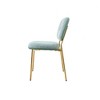 Modern Dining Chairs Set of 2, Beige & Green Upholstered Accent Chairs with Metal Legs ¨C Space-Saving Contemporary Kitchen & Dining Room Seating - 4 of 4