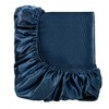 Lyngins Satin Luxury Bed Sheets Set, Wrinkle-Free Split King Bedding Set, 1 Flat Sheet, 2 Fitted Sheets (Fits 16" Mattresses), 4 Pillowcases - 3 of 4