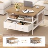 WOWLIVE Lift Top Coffee Table, Square Coffee Table Metal Wood, Farmhouse Lift Up Coffee Tables Cocktail Table with Storage - 3 of 4