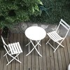 VYNXARIA 3 Piece Patio Bistro Set of Foldable Round Table and Chairs, White - 4 of 4