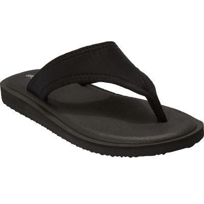 Comfortview Women's Wide Width The Sylvia Soft Footbed Thong Sandal - 8 W,  Black : Target