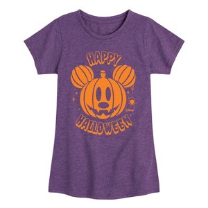 Girls' - Disney - Mickey Pumpkin Fitted Short Sleeve Graphic T-Shirt - 1 of 4