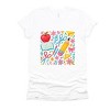 Watercolor Teacher Apple Collage - Womens Short Sleeve Tee - 2 of 3