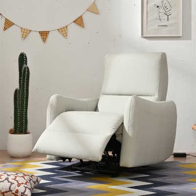 38.98"Wall Hugger Recliner,Power Recliner Chair,Electric Recliner for Living Room,PU Leather Reclining Armchair for small space (Blue-Gray)