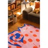 Lany Space Navy Blue Polka dots Funky Cat Rug by Becca Franks - 2 of 2