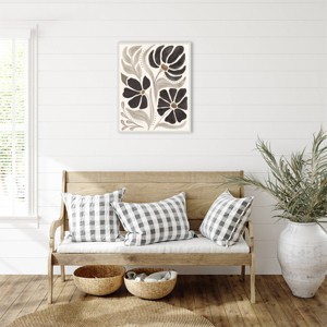 Amanti Art 23"x28" Modern Petals II Neutral by Veronique Charron Framed Canvas Wall Art Print - 1 of 4