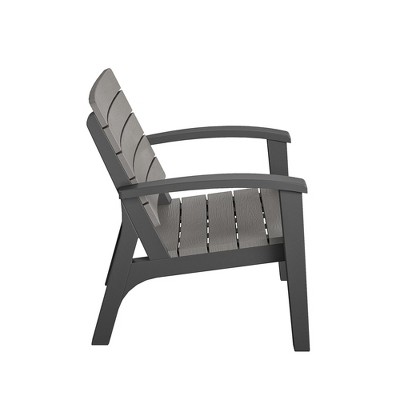 COSCO Gray and Black 3-Piece Resin Chat Set with Coffee Table