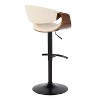 LumiSource Set of 2 Symphony Adjustable Swivel Barstools Black/Walnut Wood/Cream PU Leather - 4 of 4
