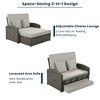 Patio PE Rattan Double Chaise Lounge, Reclining Daybed with Adjustable Back and Cushions-ModernLuxe - 3 of 4